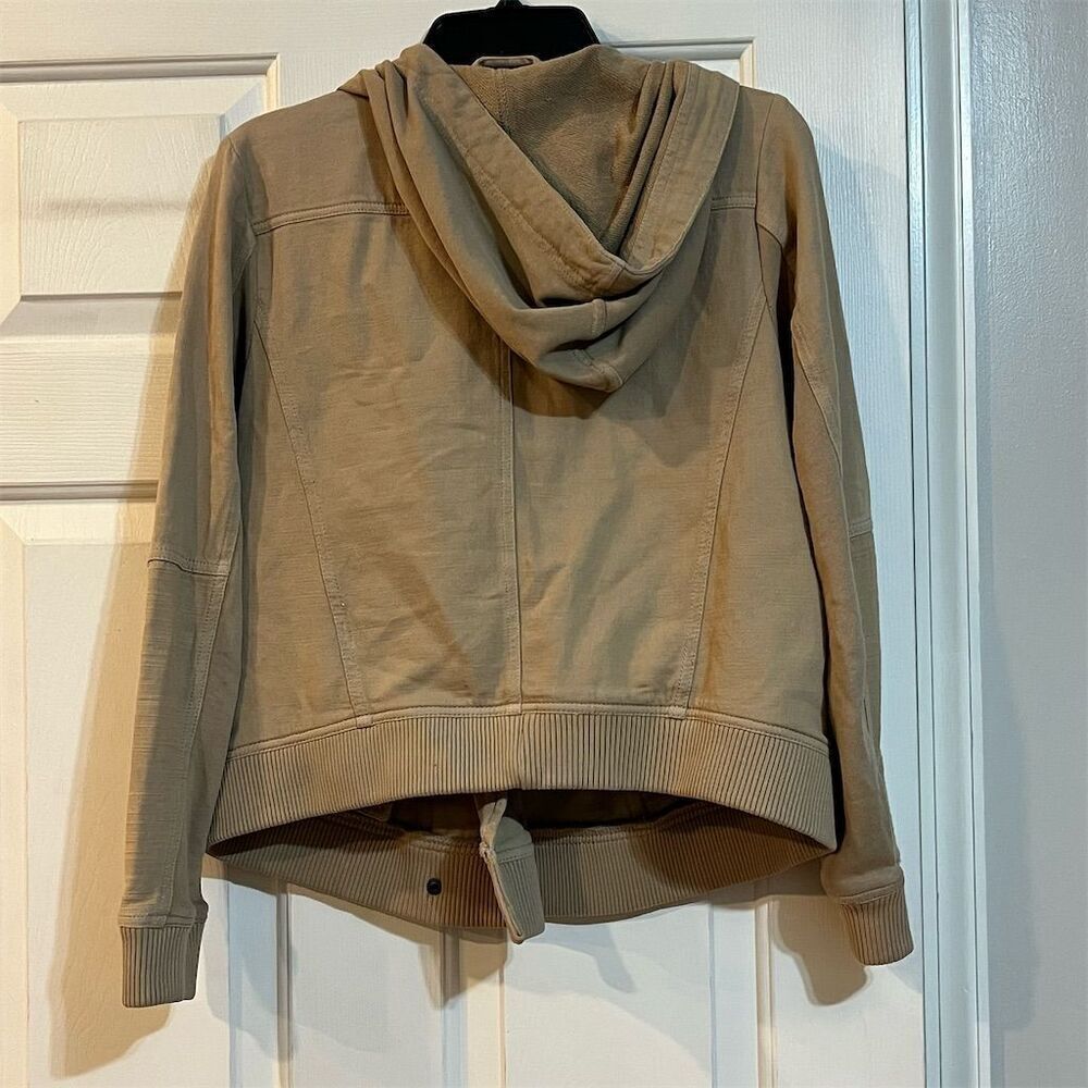 Free People Women's Hooded Moto Jacket Beige Size S Casual Travel - Picture 8 of 8